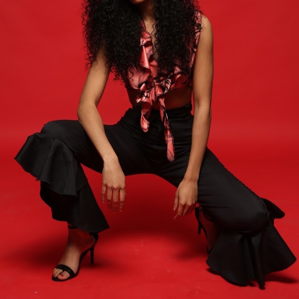 Black double flare pants - Picture 3 of 5